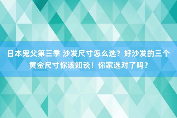 日本鬼父第三季 沙发尺寸怎么选？好沙发的三个黄金尺寸你该知谈！你家选对了吗？