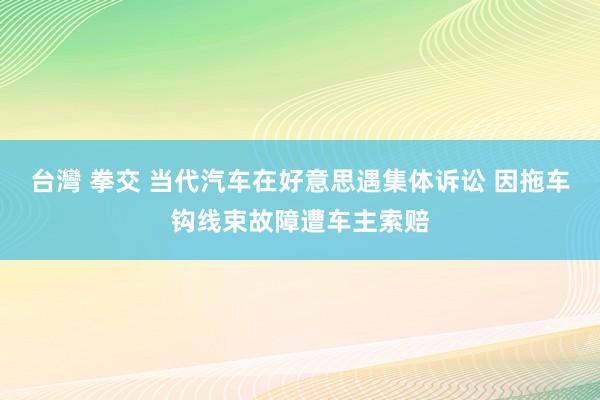 台灣 拳交 当代汽车在好意思遇集体诉讼 因拖车钩线束故障遭车主索赔