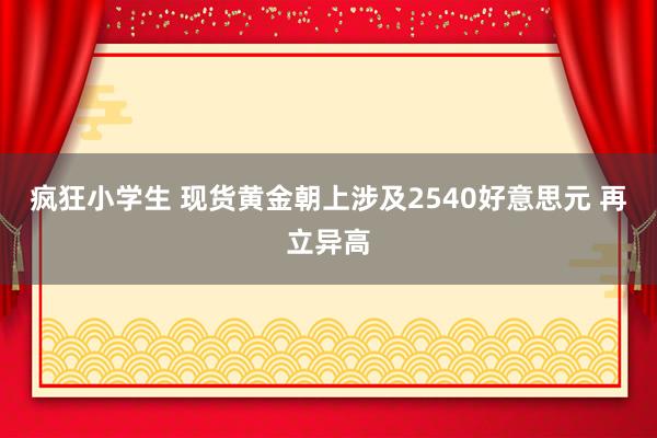 疯狂小学生 现货黄金朝上涉及2540好意思元 再立异高