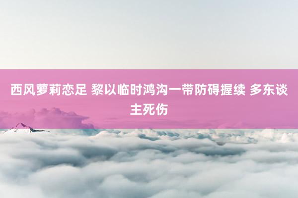 西风萝莉恋足 黎以临时鸿沟一带防碍握续 多东谈主死伤