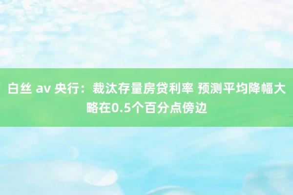 白丝 av 央行：裁汰存量房贷利率 预测平均降幅大略在0.5个百分点傍边