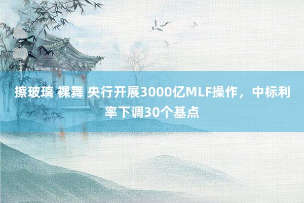 擦玻璃 裸舞 央行开展3000亿MLF操作，中标利率下调30个基点