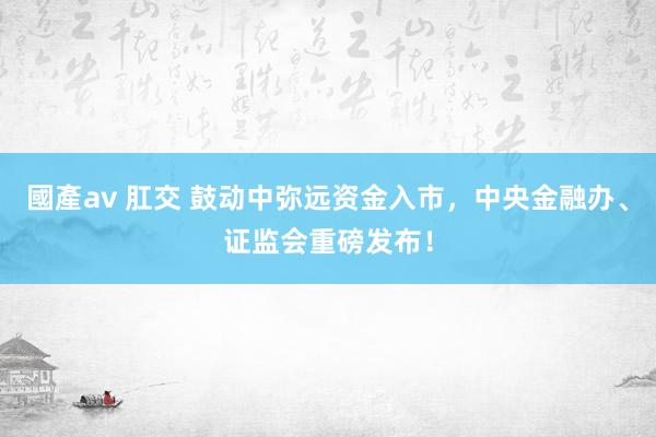 國產av 肛交 鼓动中弥远资金入市，中央金融办、证监会重磅发布！