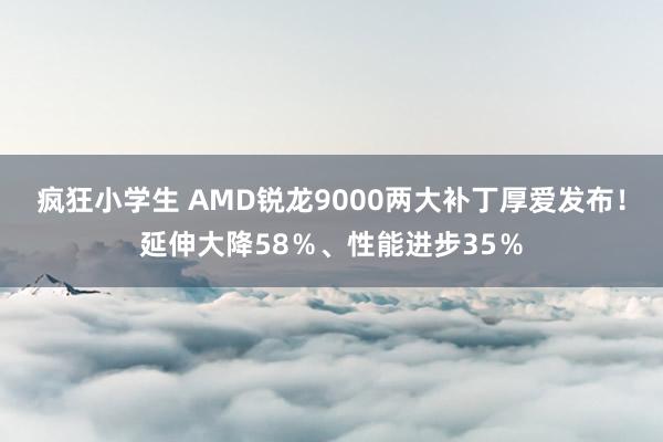 疯狂小学生 AMD锐龙9000两大补丁厚爱发布！延伸大降58％、性能进步35％