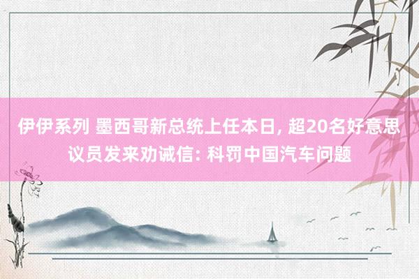 伊伊系列 墨西哥新总统上任本日， 超20名好意思议员发来劝诫信: 科罚中国汽车问题