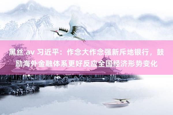 黑丝 av 习近平：作念大作念强新斥地银行，鼓励海外金融体系更好反应全国经济形势变化