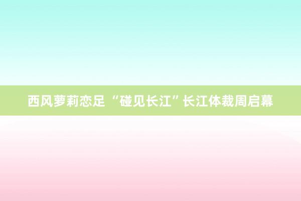 西风萝莉恋足 “碰见长江”长江体裁周启幕