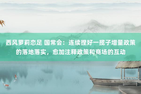 西风萝莉恋足 国常会：连续捏好一揽子增量政策的落地落实，愈加注释政策和商场的互动