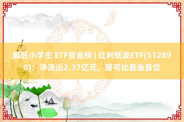 疯狂小学生 ETF资金榜 | 红利低波ETF(512890)：净流出2.37亿元，居可比基金首位