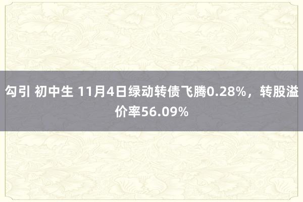 勾引 初中生 11月4日绿动转债飞腾0.28%，转股溢价率56.09%