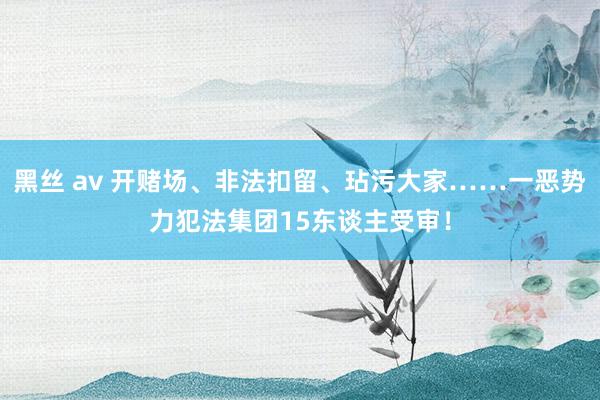 黑丝 av 开赌场、非法扣留、玷污大家……一恶势力犯法集团15东谈主受审！