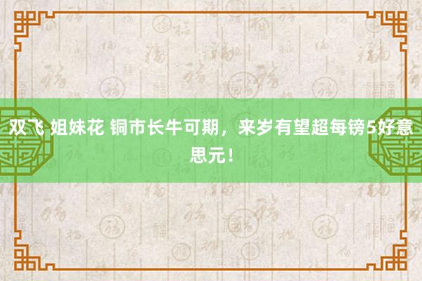 双飞 姐妹花 铜市长牛可期，来岁有望超每镑5好意思元！