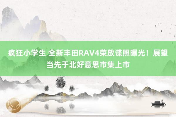 疯狂小学生 全新丰田RAV4荣放谍照曝光！展望当先于北好意思市集上市