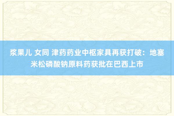 浆果儿 女同 津药药业中枢家具再获打破：地塞米松磷酸钠原料药获批在巴西上市