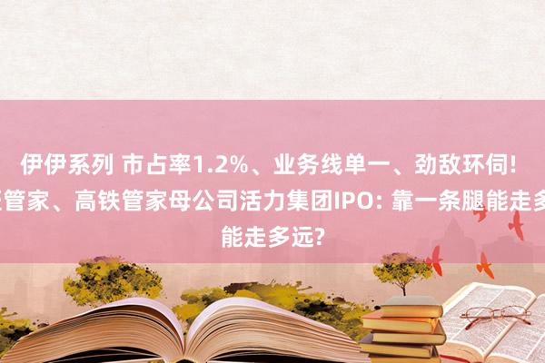 伊伊系列 市占率1.2%、业务线单一、劲敌环伺! 航班管家、高铁管家母公司活力集团IPO: 靠一条腿能走多远?